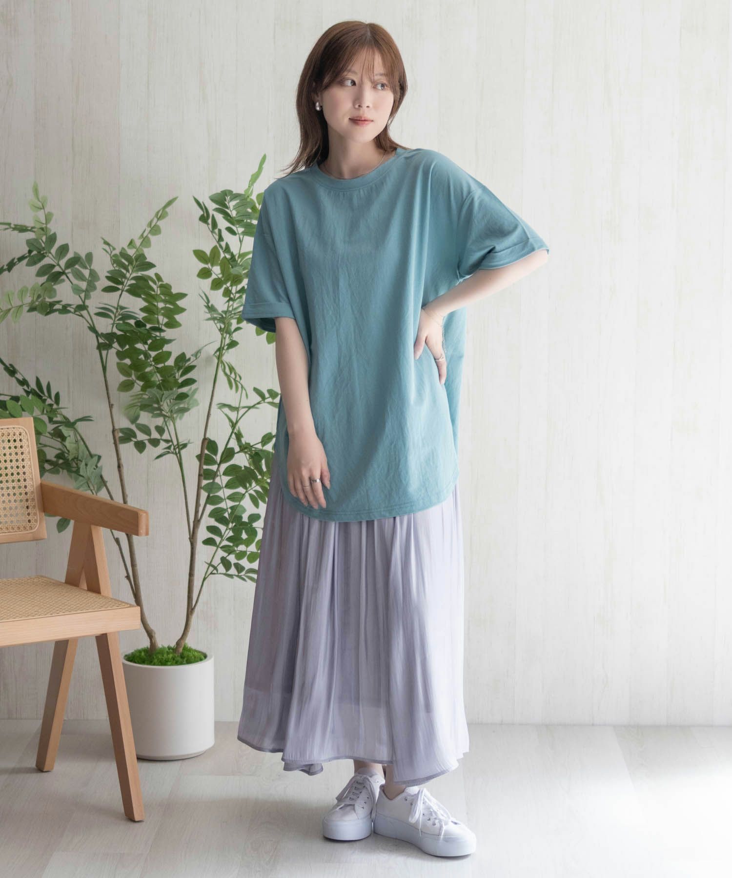 nAvy SARARI チュニック丈Tシャツ レディース ネコポス 対応商品