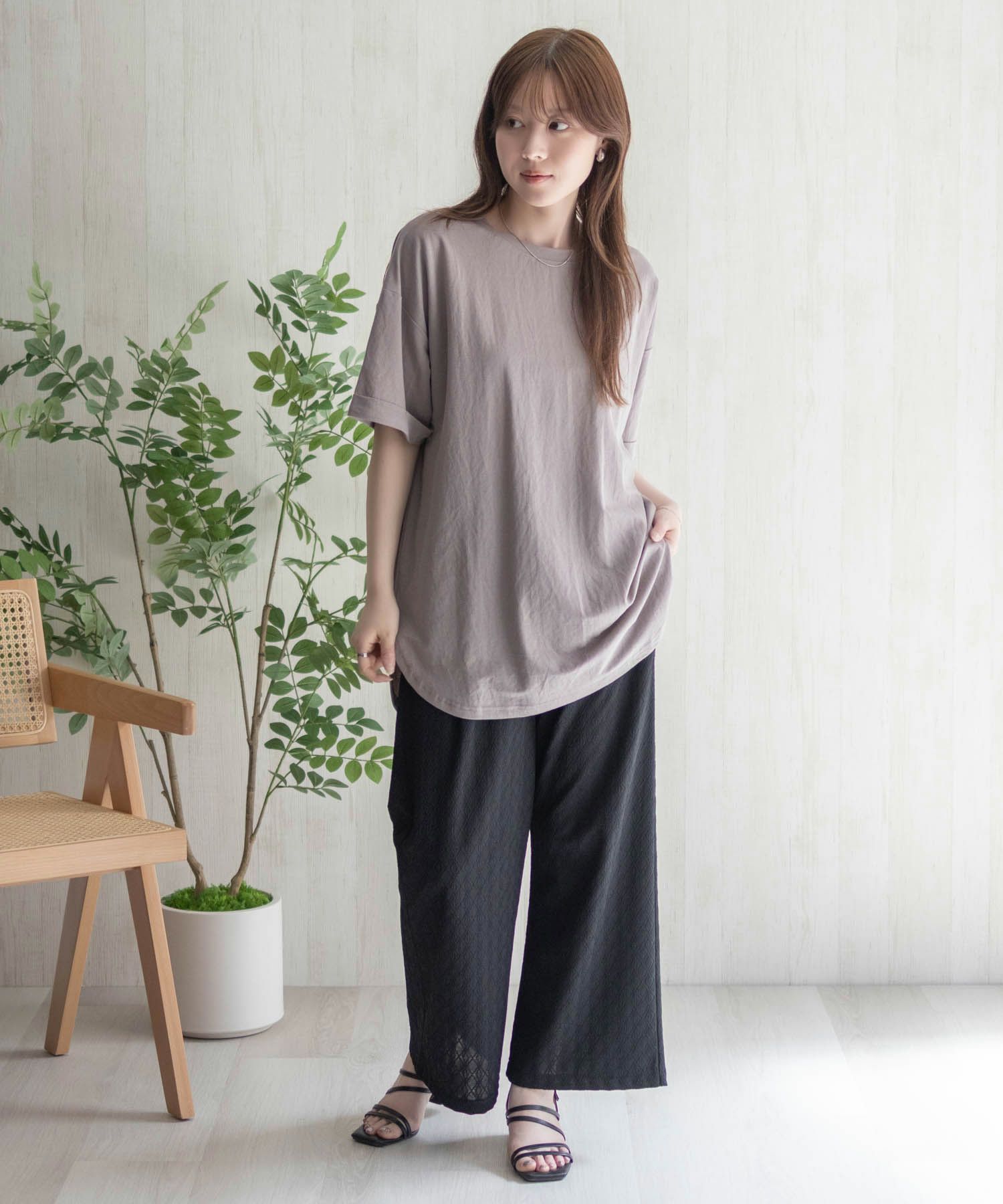nAvy  SARARI チュニック丈Tシャツ レディース メール便 対応商品商品画像-40