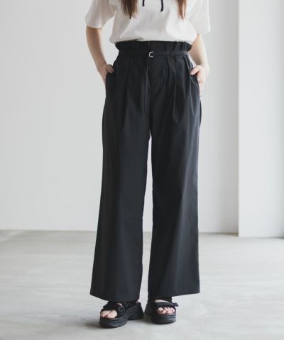 [値下げ]nAvy  SARARI ベルト付きハイウエストパンツ レディース