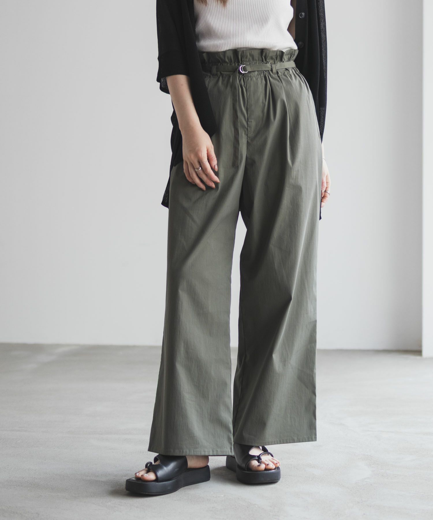 nAvy  SARARI ベルト付きハイウエストパンツ レディース商品画像-10