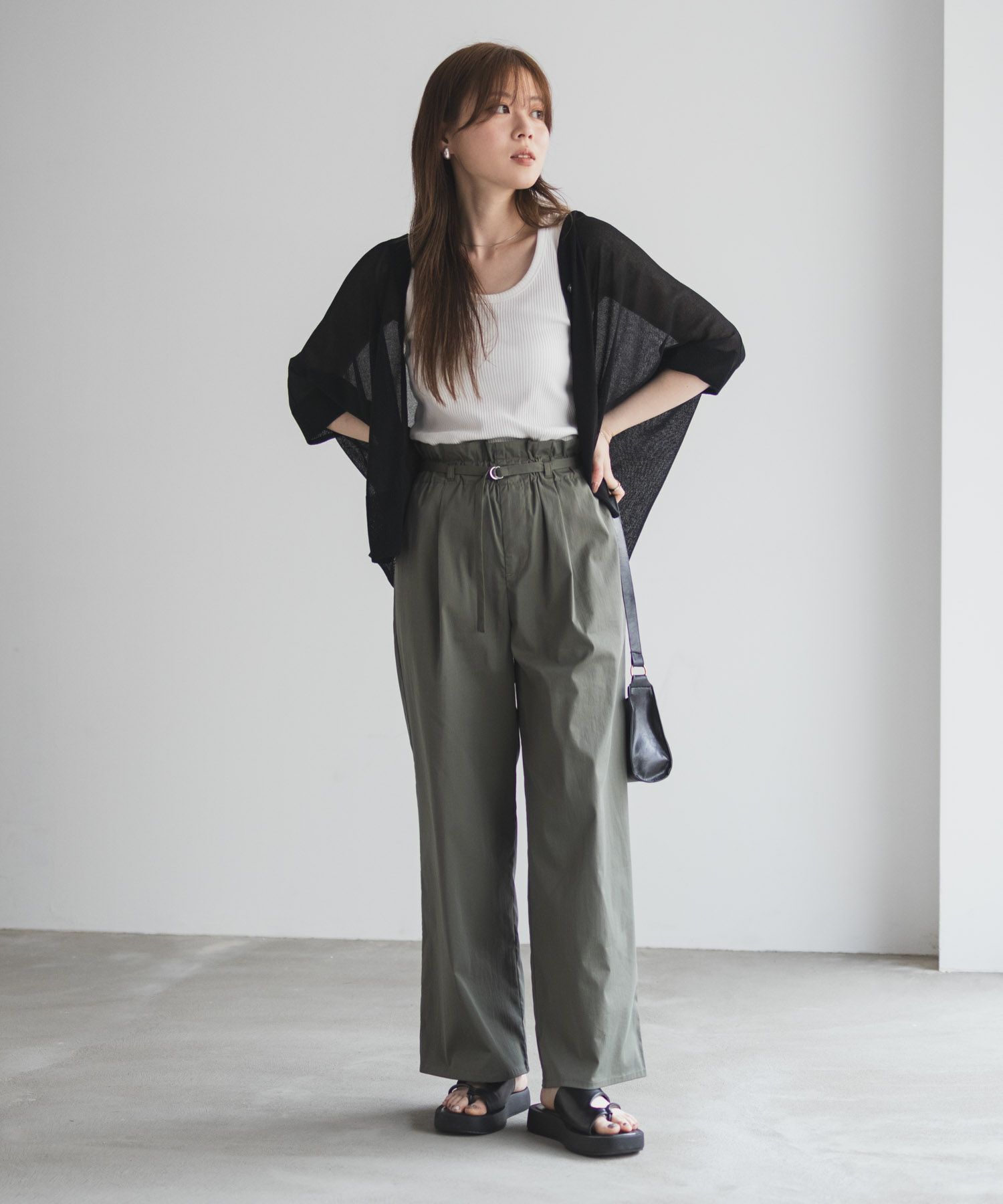 nAvy  SARARI ベルト付きハイウエストパンツ レディース商品サムネイル-13