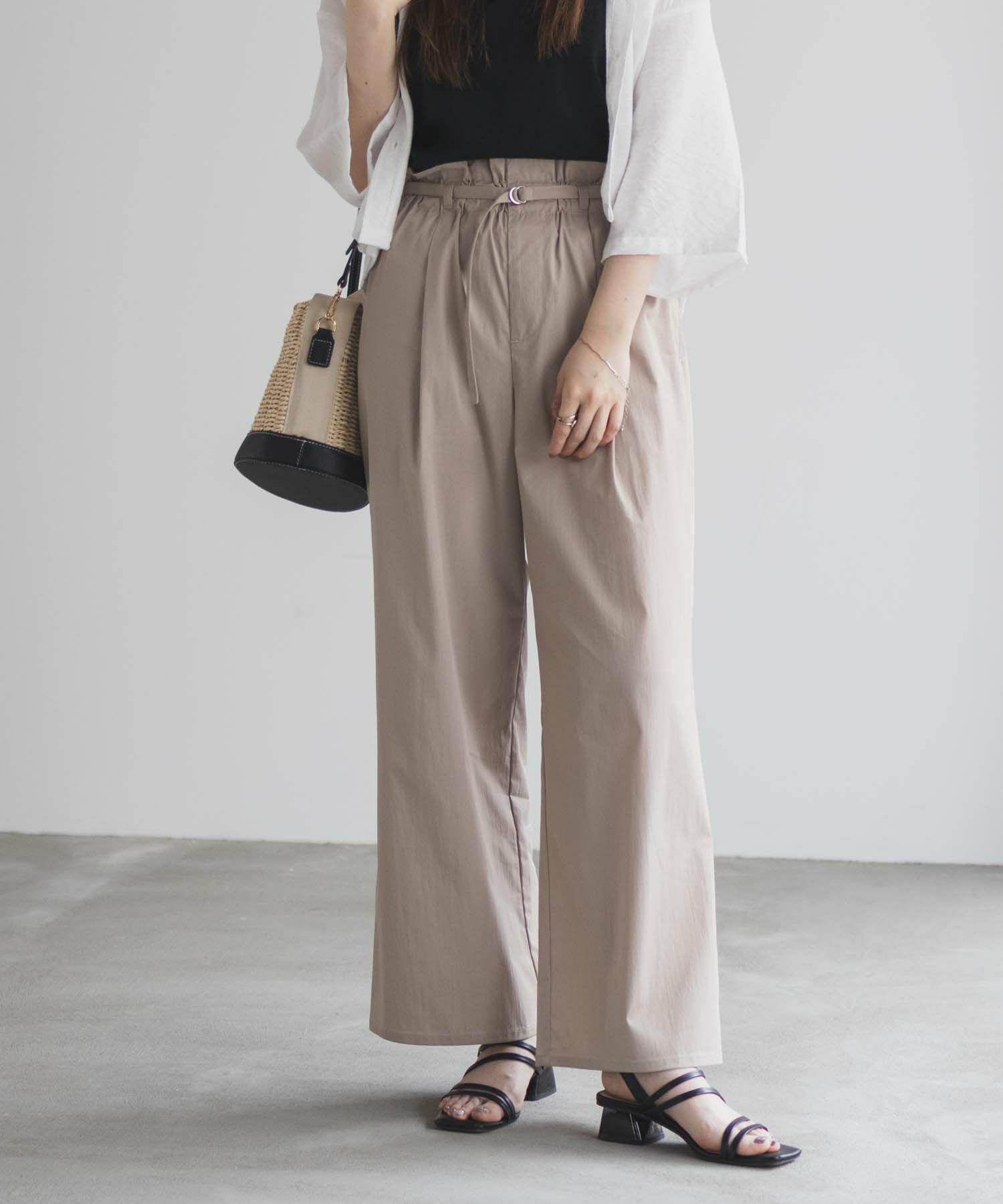 nAvy  SARARI ベルト付きハイウエストパンツ レディース商品画像-15