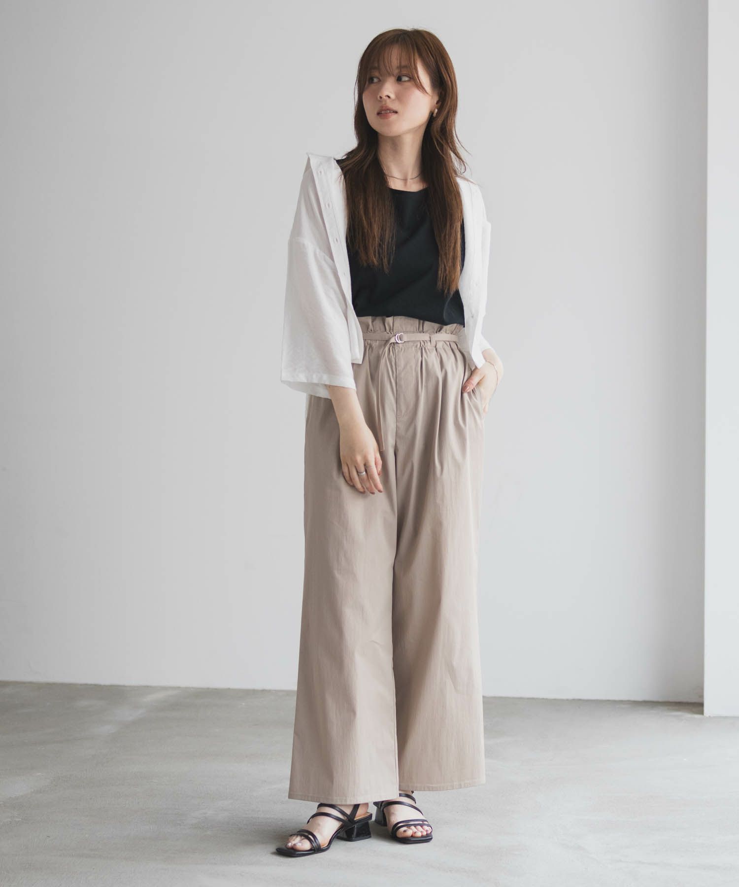 nAvy  SARARI ベルト付きハイウエストパンツ レディース商品画像-34