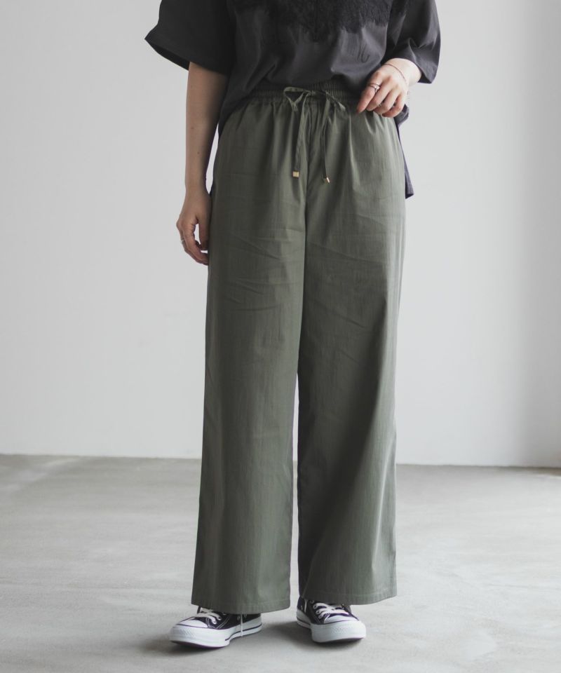 [値下げ]nAvy  SARARI ギャザーワイドパンツ レディース商品画像-1