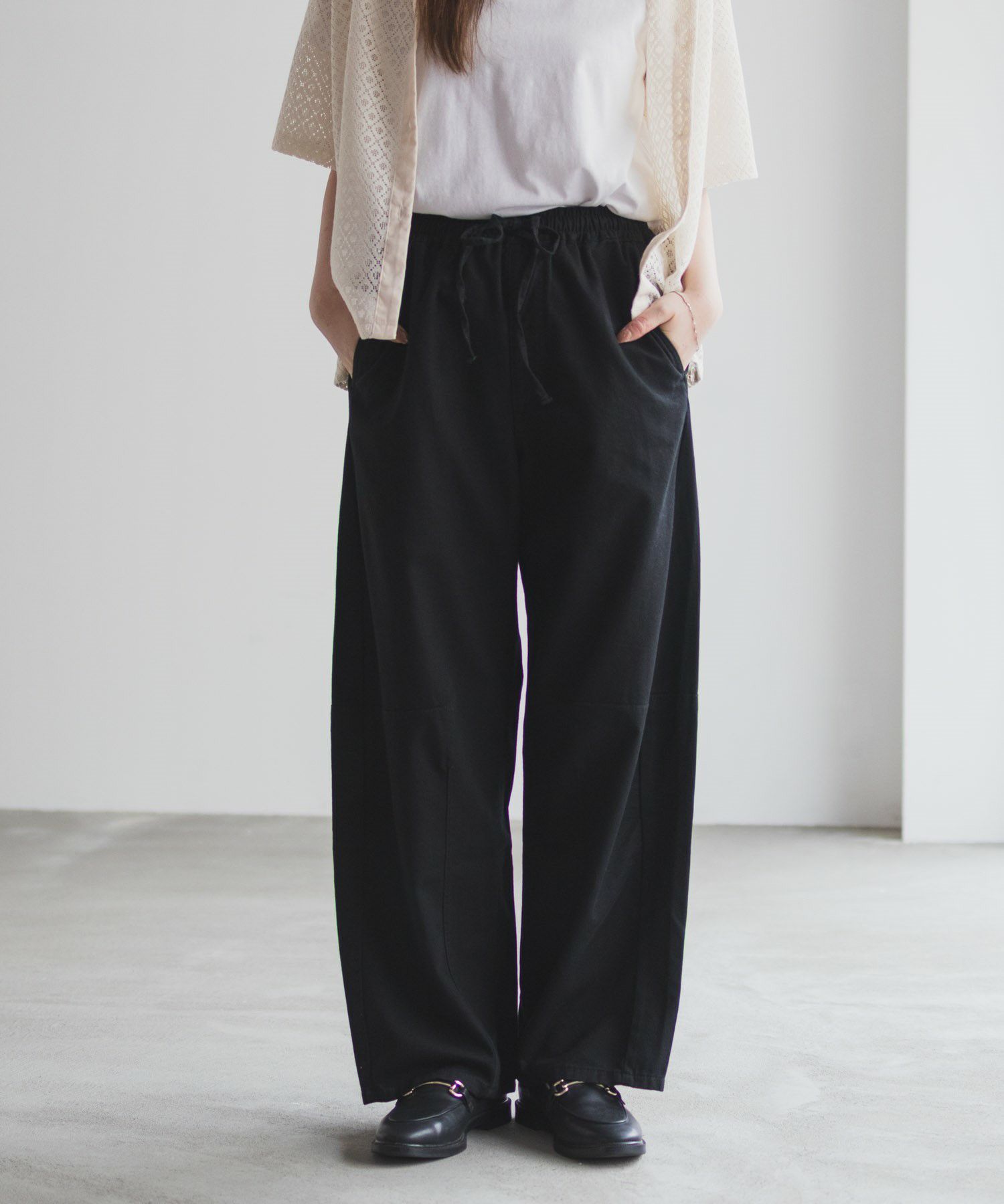 nAvy ソフトツイルイージーカーブパンツ レディース
