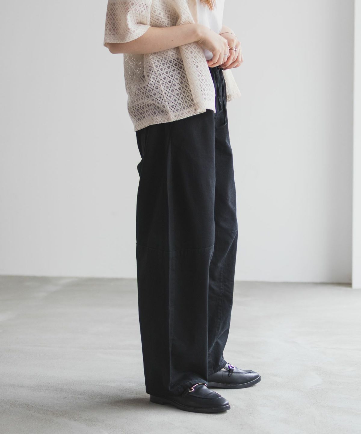 nAvy ソフトツイルイージーカーブパンツ レディース