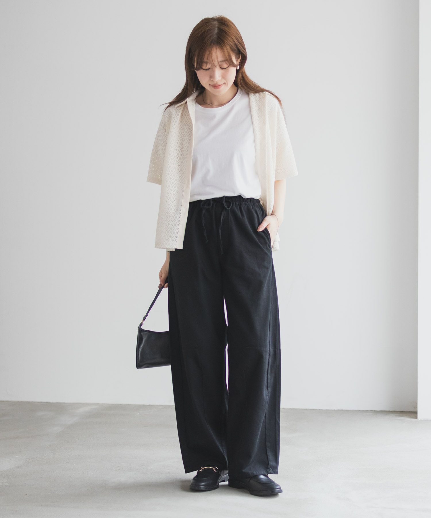 nAvy  ソフトツイルイージーカーブパンツ レディース商品画像-9