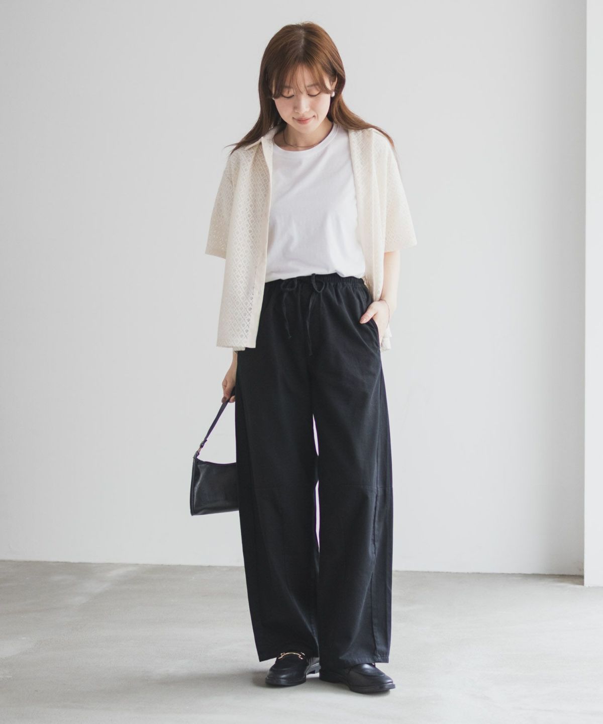 nAvy ソフトツイルイージーカーブパンツ レディース