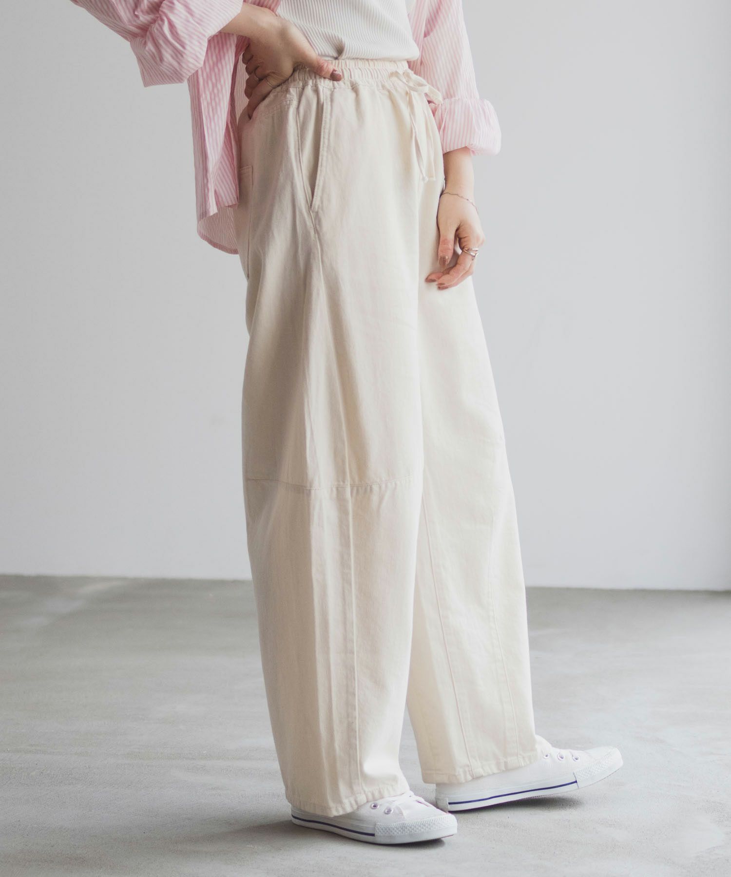 nAvy ソフトツイルイージーカーブパンツ レディース