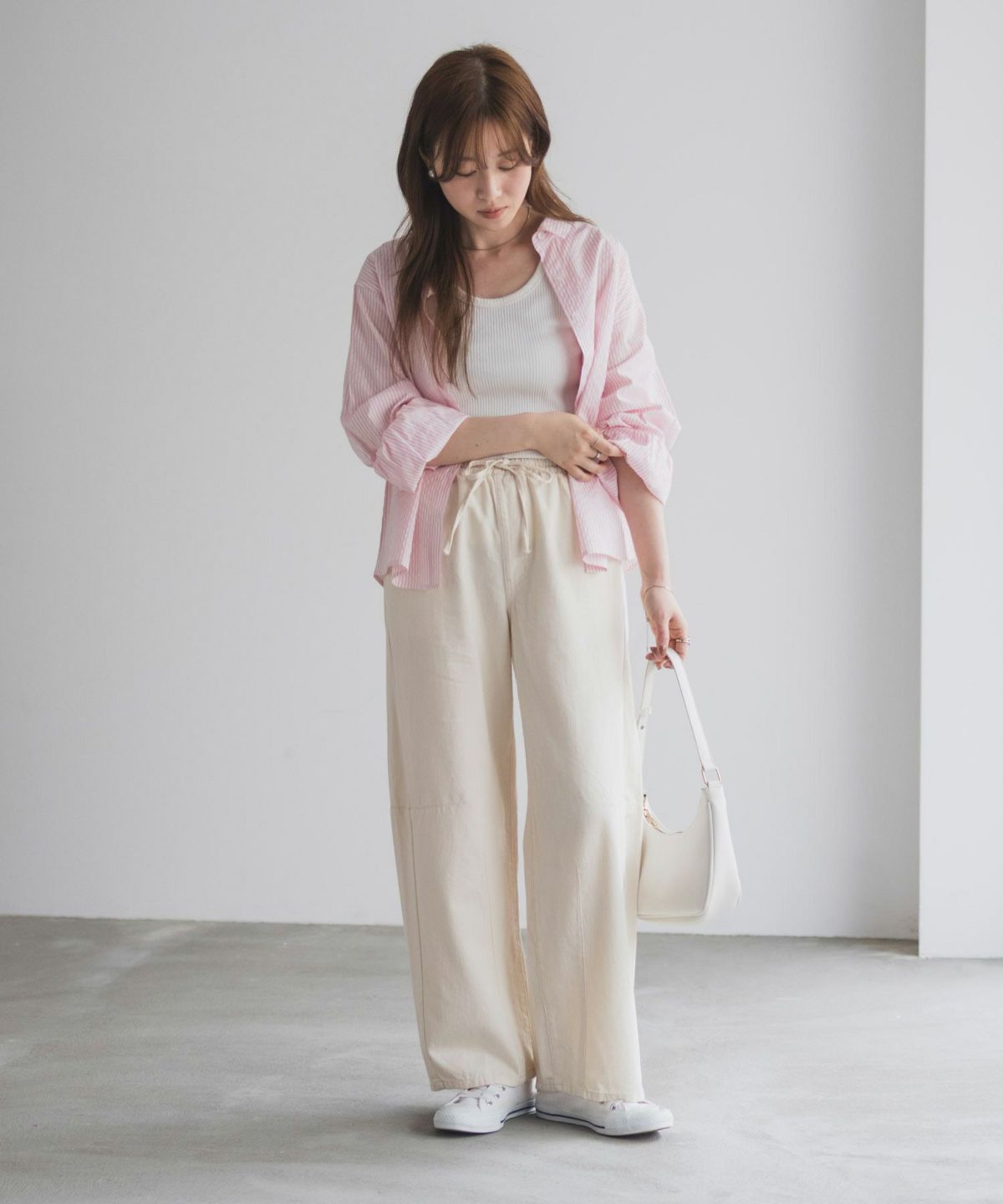 nAvy ソフトツイルイージーカーブパンツ レディース