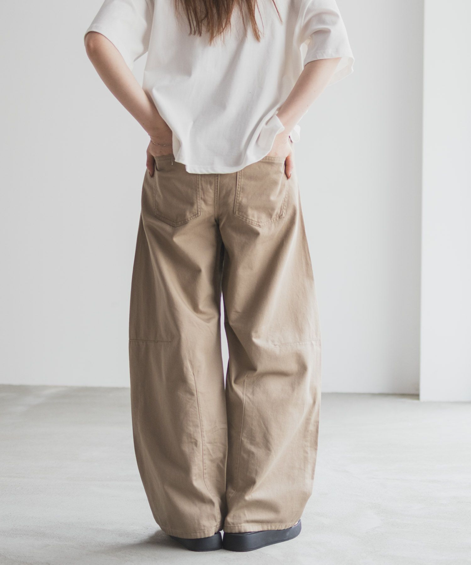 nAvy ソフトツイルイージーカーブパンツ レディース