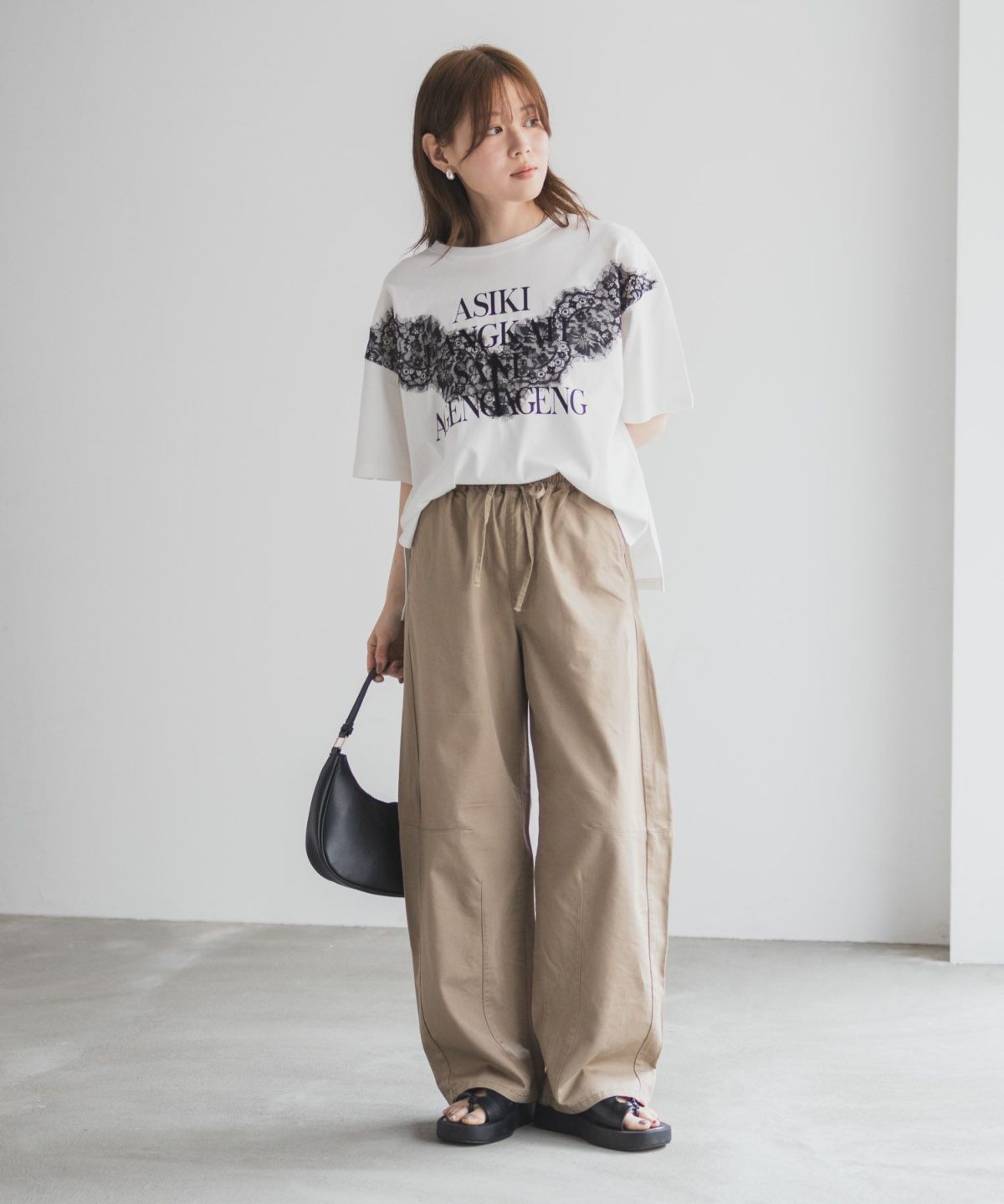 nAvy ソフトツイルイージーカーブパンツ レディース