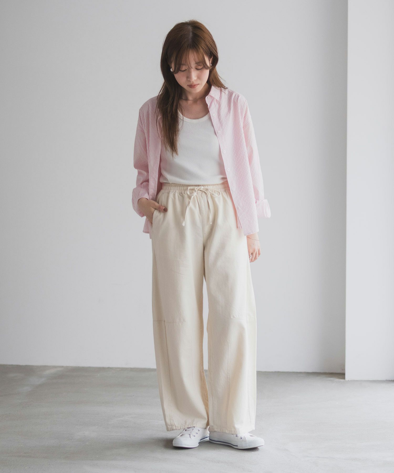 nAvy ソフトツイルイージーカーブパンツ レディース