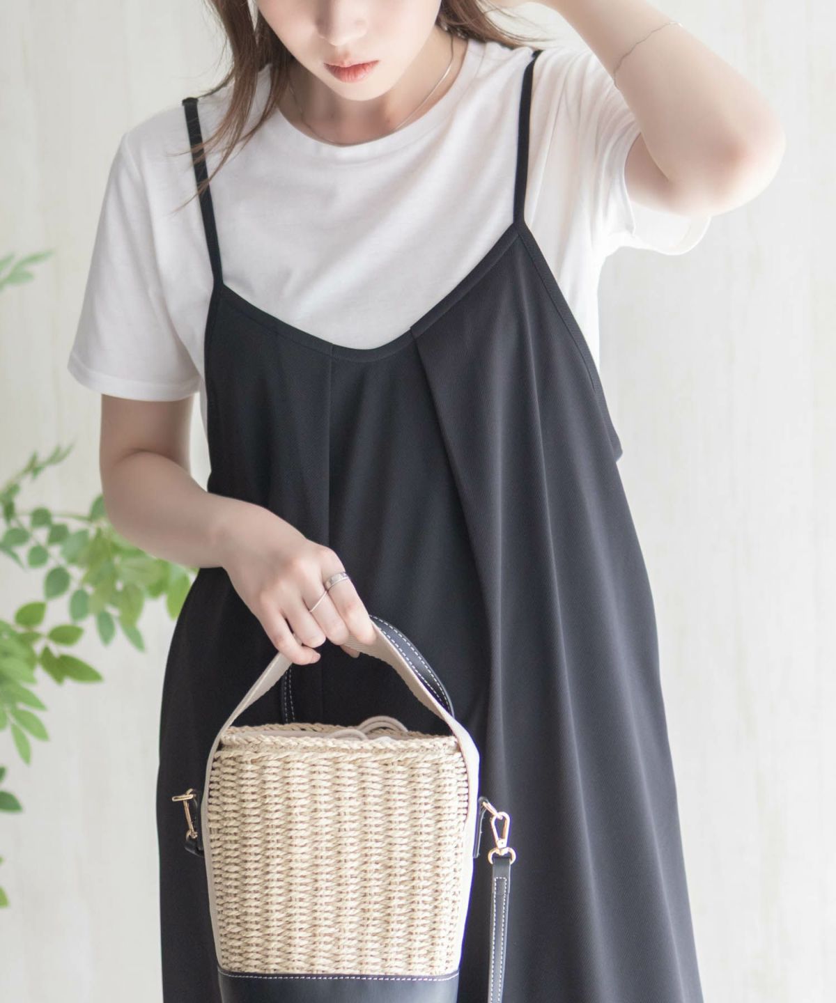 nAvy ポリツイルキャミワンピースアンサンブル レディース