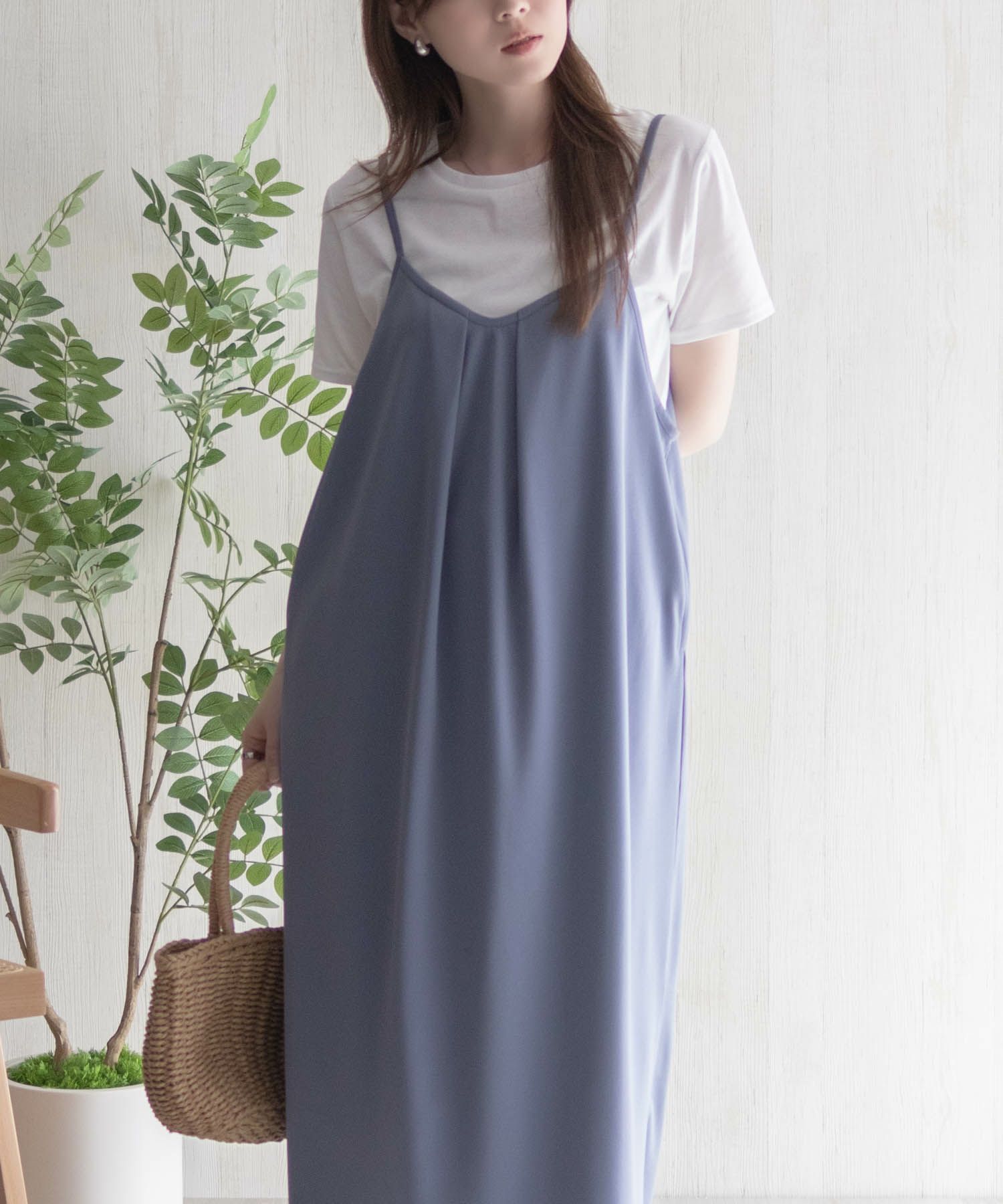 nAvy ポリツイルキャミワンピースアンサンブル レディース
