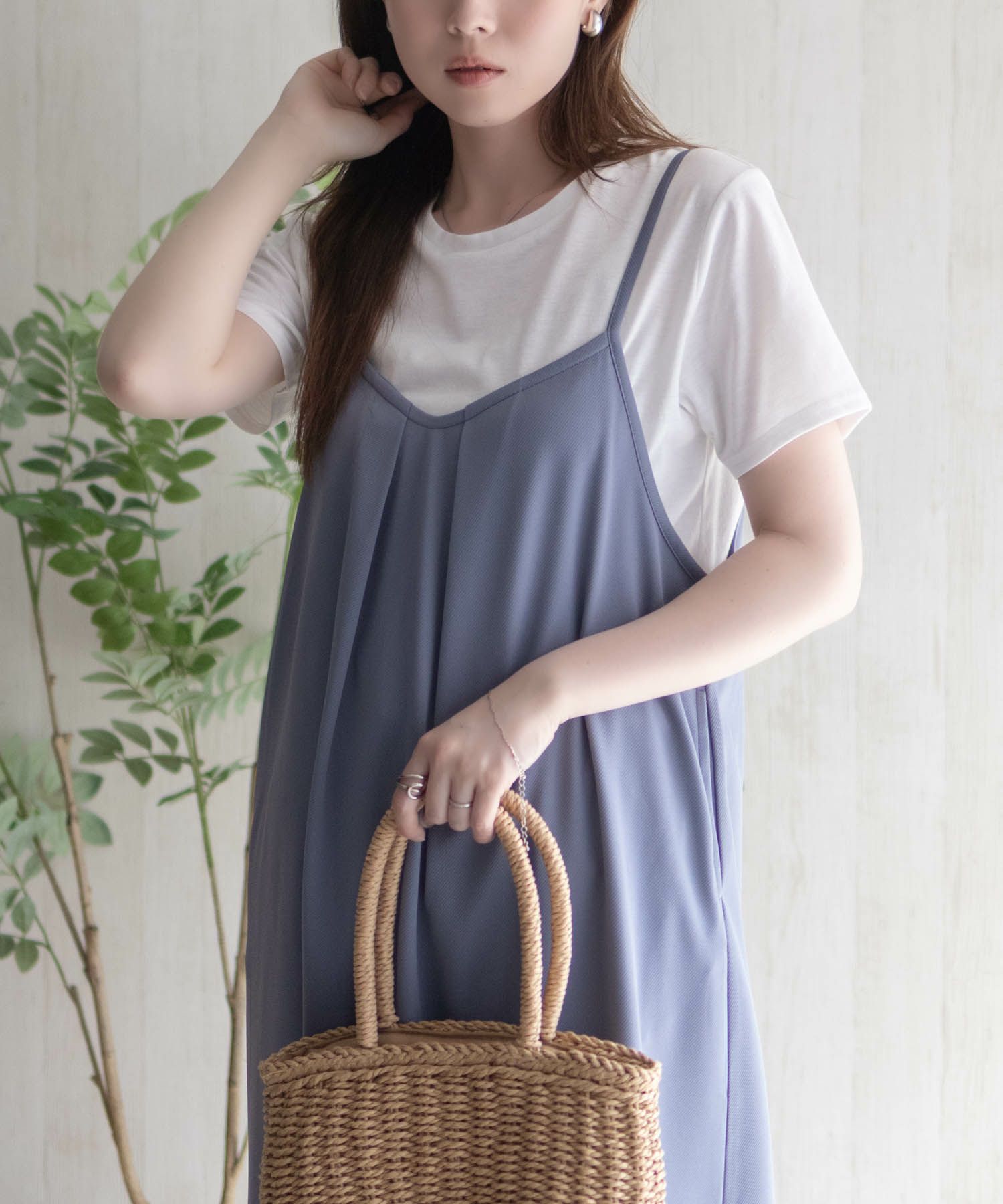 nAvy ポリツイルキャミワンピースアンサンブル レディース