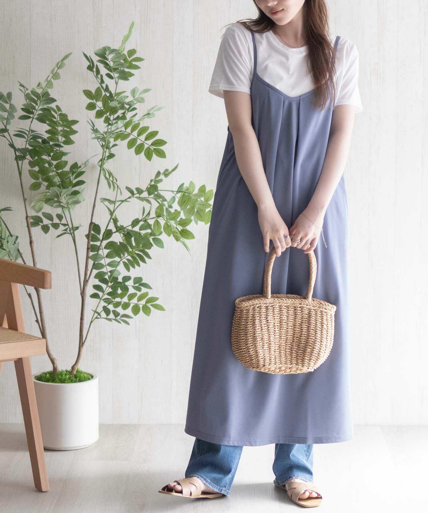 nAvy ポリツイルキャミワンピースアンサンブル レディース