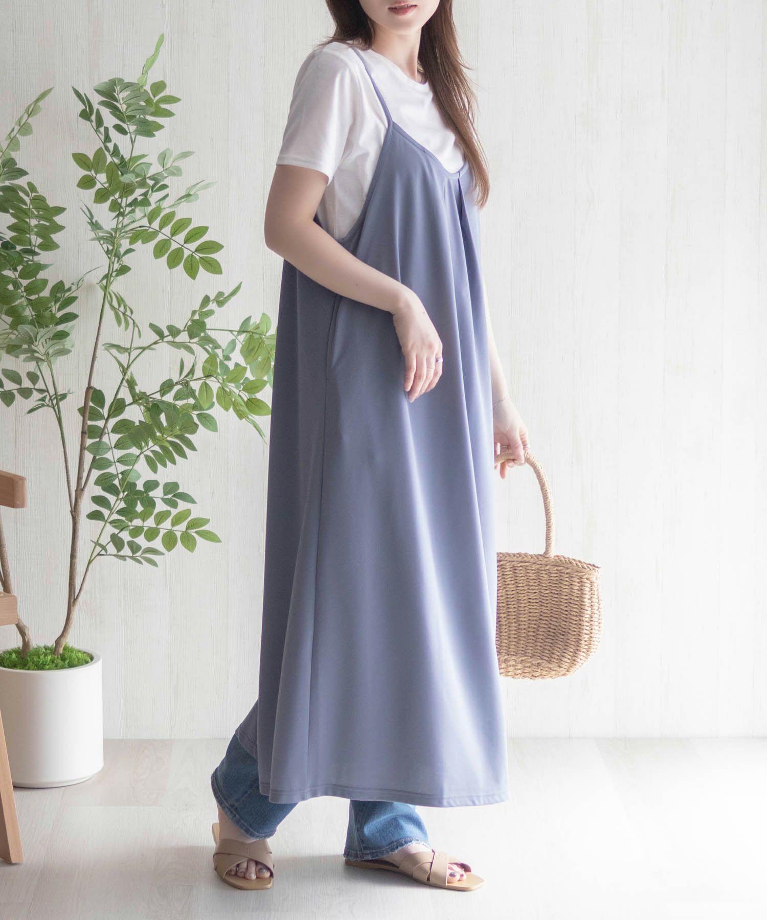 nAvy  ポリツイルキャミワンピースアンサンブル レディース商品画像-17