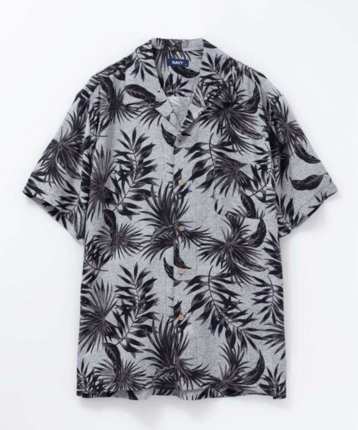 NAVY SARARI レーヨンアロハプリントシャツ メンズ