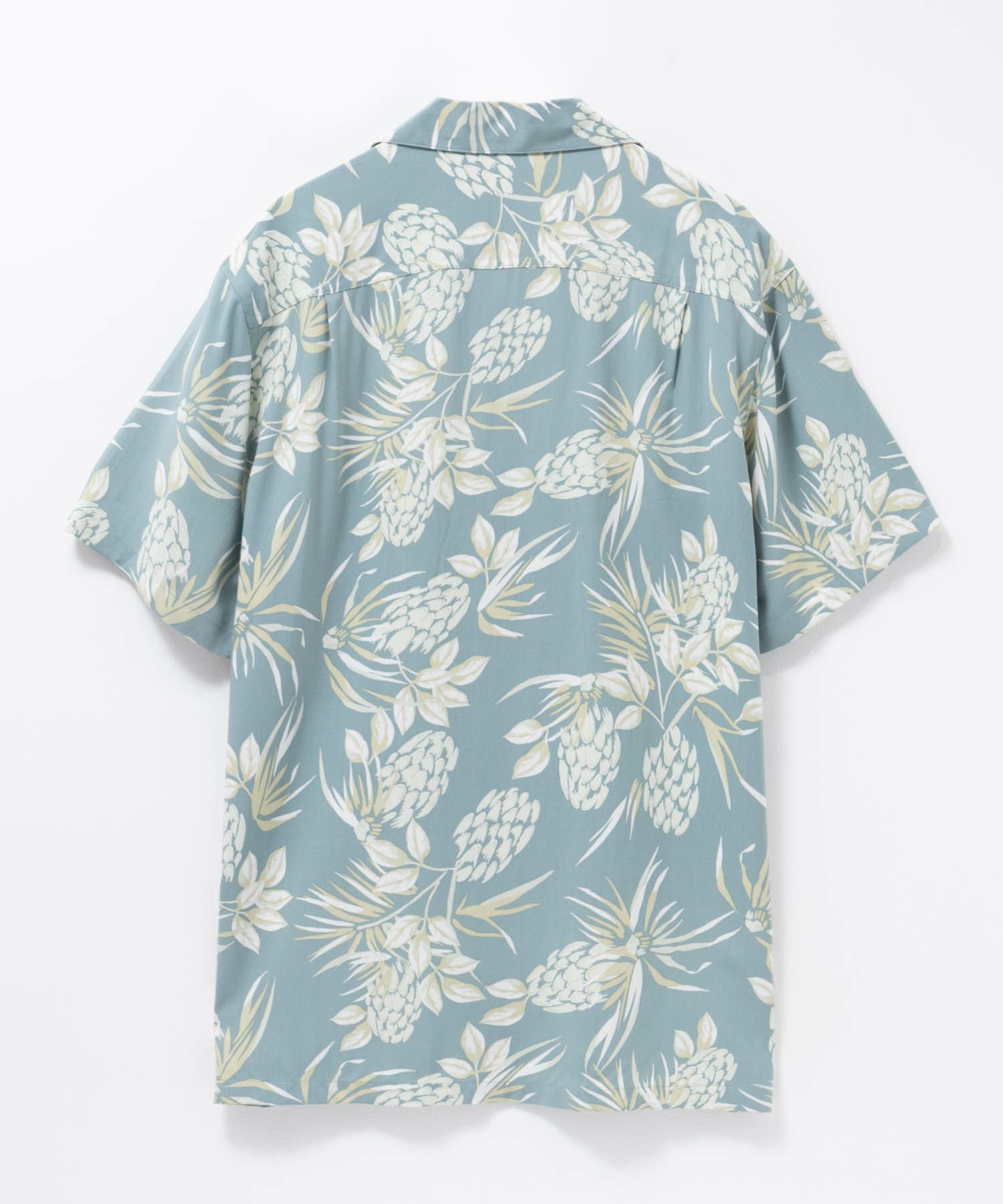 NAVY SARARI レーヨンアロハプリントシャツ メンズ