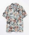NAVY SARARI レーヨンアロハプリントシャツ メンズ