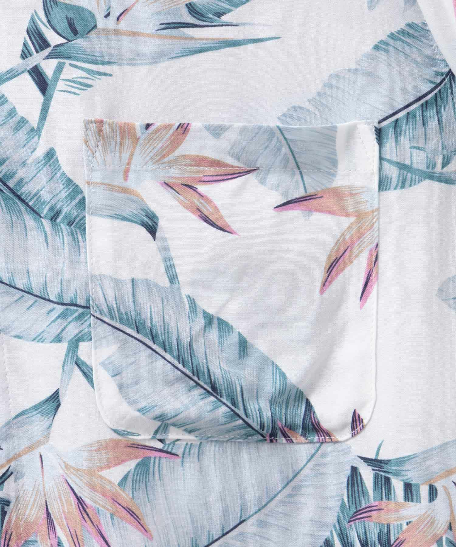 NAVY SARARI レーヨンアロハプリントシャツ メンズ