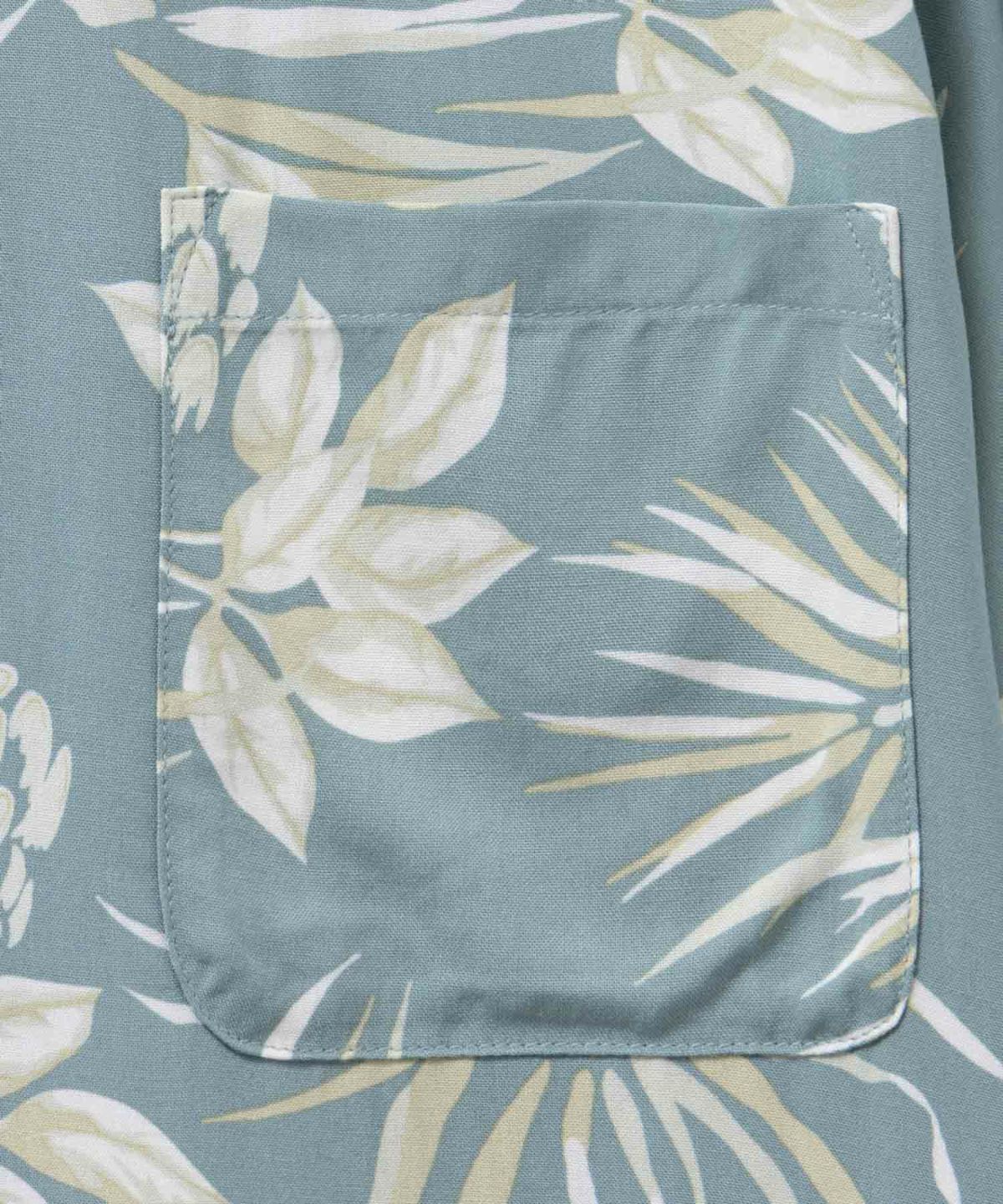 NAVY SARARI レーヨンアロハプリントシャツ メンズ