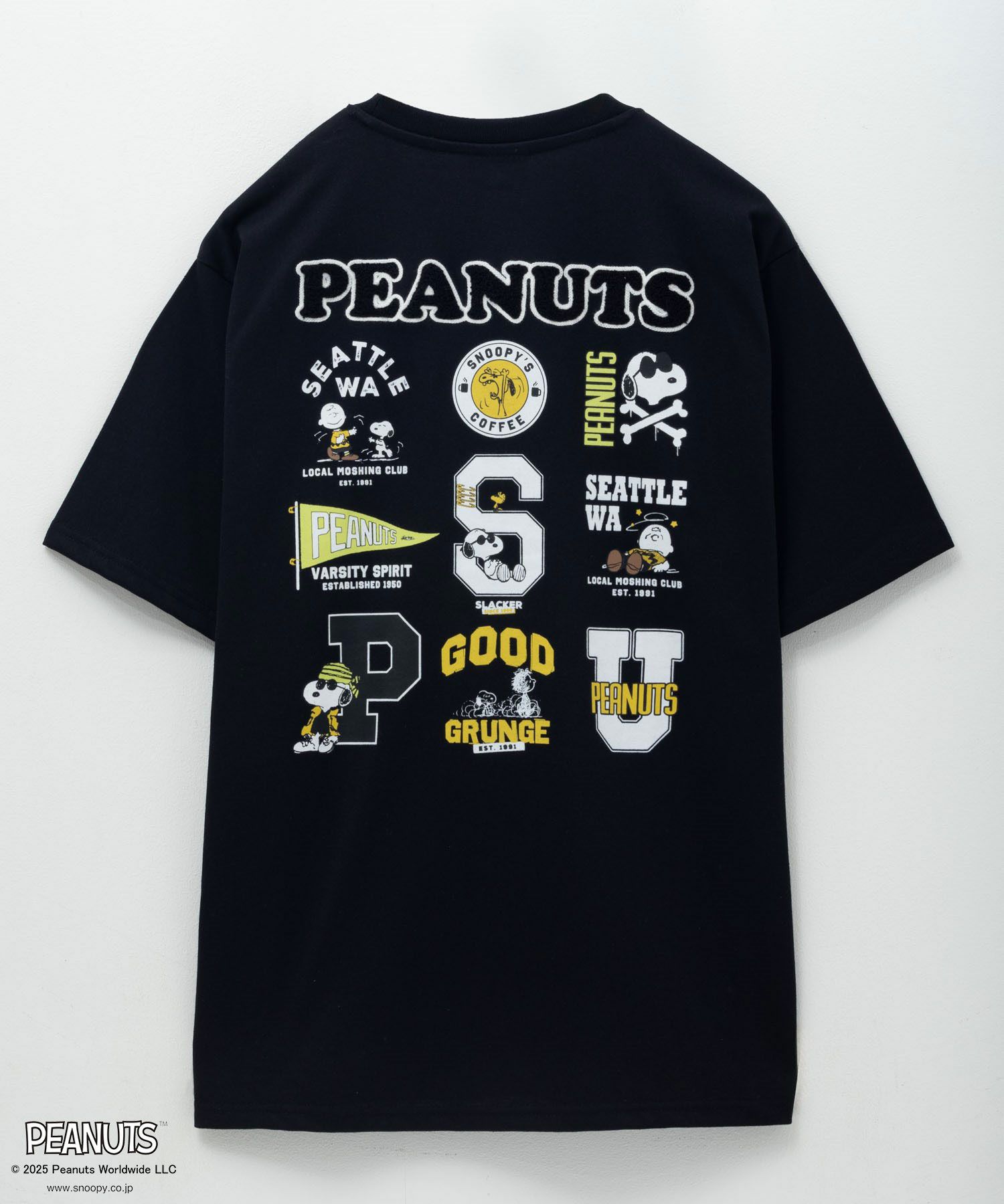 PEANUTS SNOOPY ロゴサガラ刺繍Tシャツ メンズ ネコポス 対応商品
