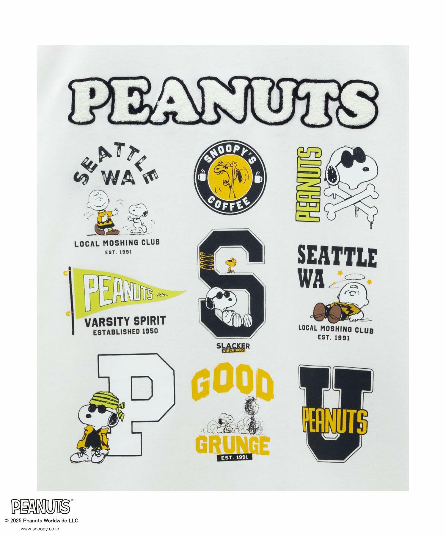 PEANUTS SNOOPY ロゴサガラ刺繍Tシャツ メンズ ネコポス 対応商品