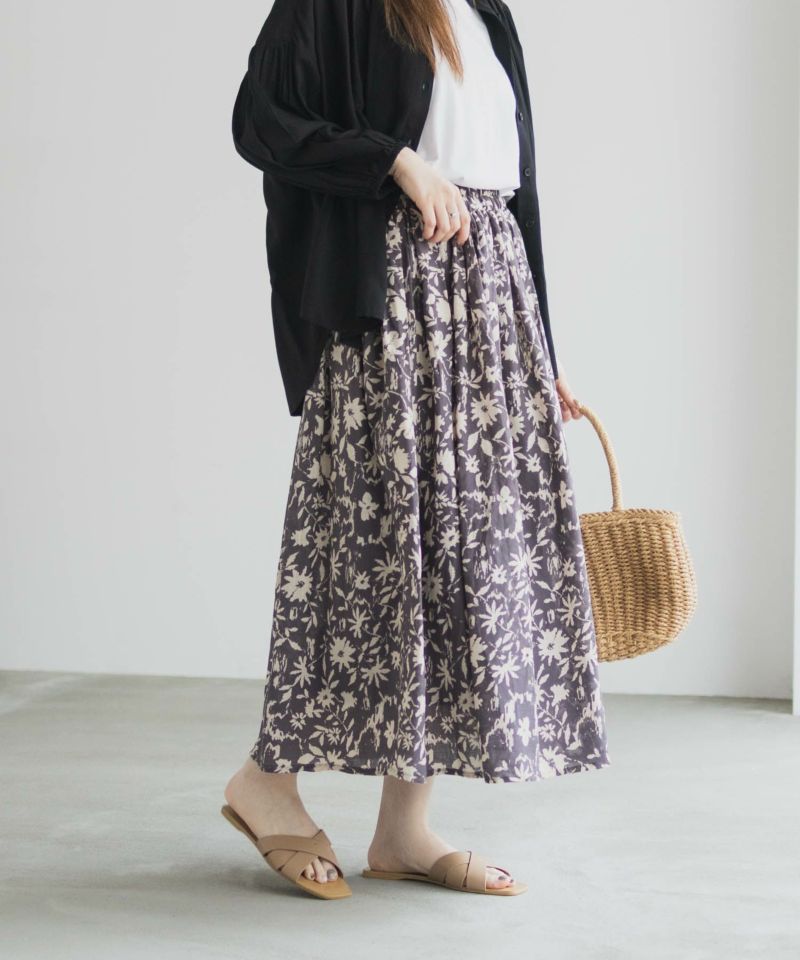 Howdy Marie インドファブリック 綿ボイル総柄スカート レディース商品画像-2