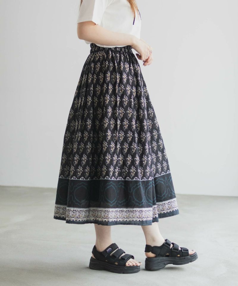 Howdy Marie インドファブリック 綿ボイル総柄スカート レディース商品画像-8