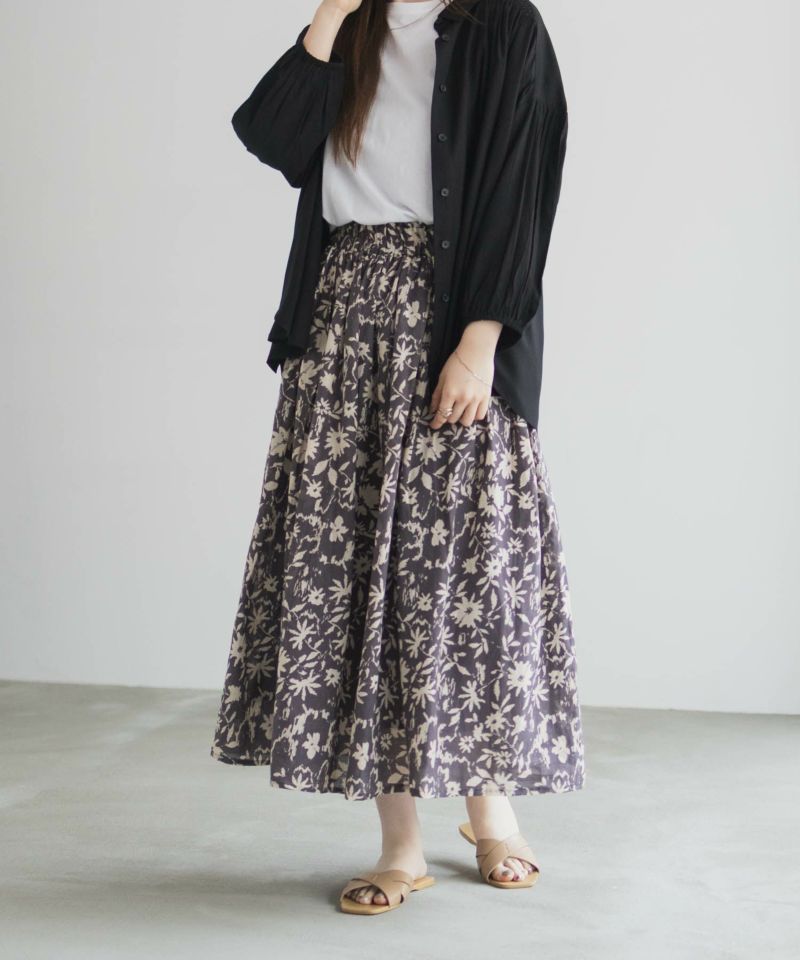 Howdy Marie  インドファブリック 綿ボイル総柄スカート レディース商品画像-12