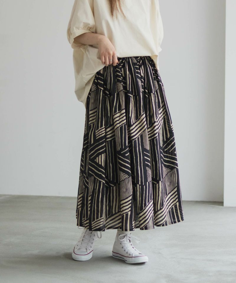 Howdy Marie  インドファブリック 綿ボイル総柄スカート レディース商品画像-15