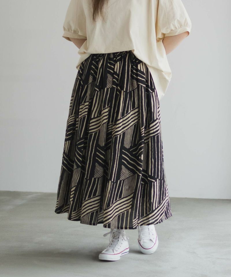 Howdy Marie  インドファブリック 綿ボイル総柄スカート レディース商品画像-16