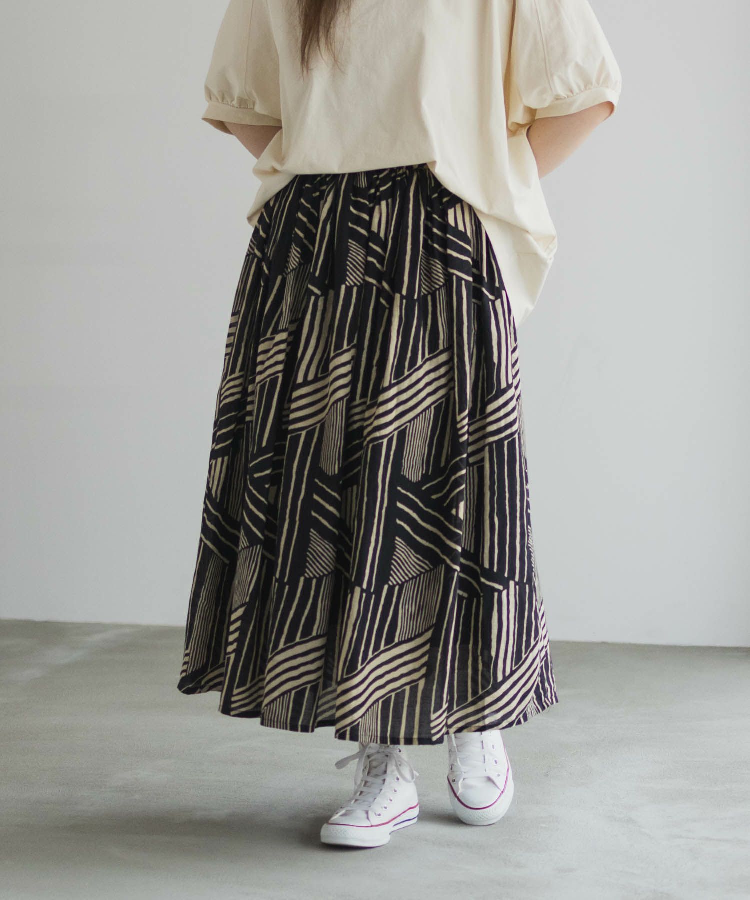 Howdy Marie  インドファブリック 綿ボイル総柄スカート レディース商品画像-16