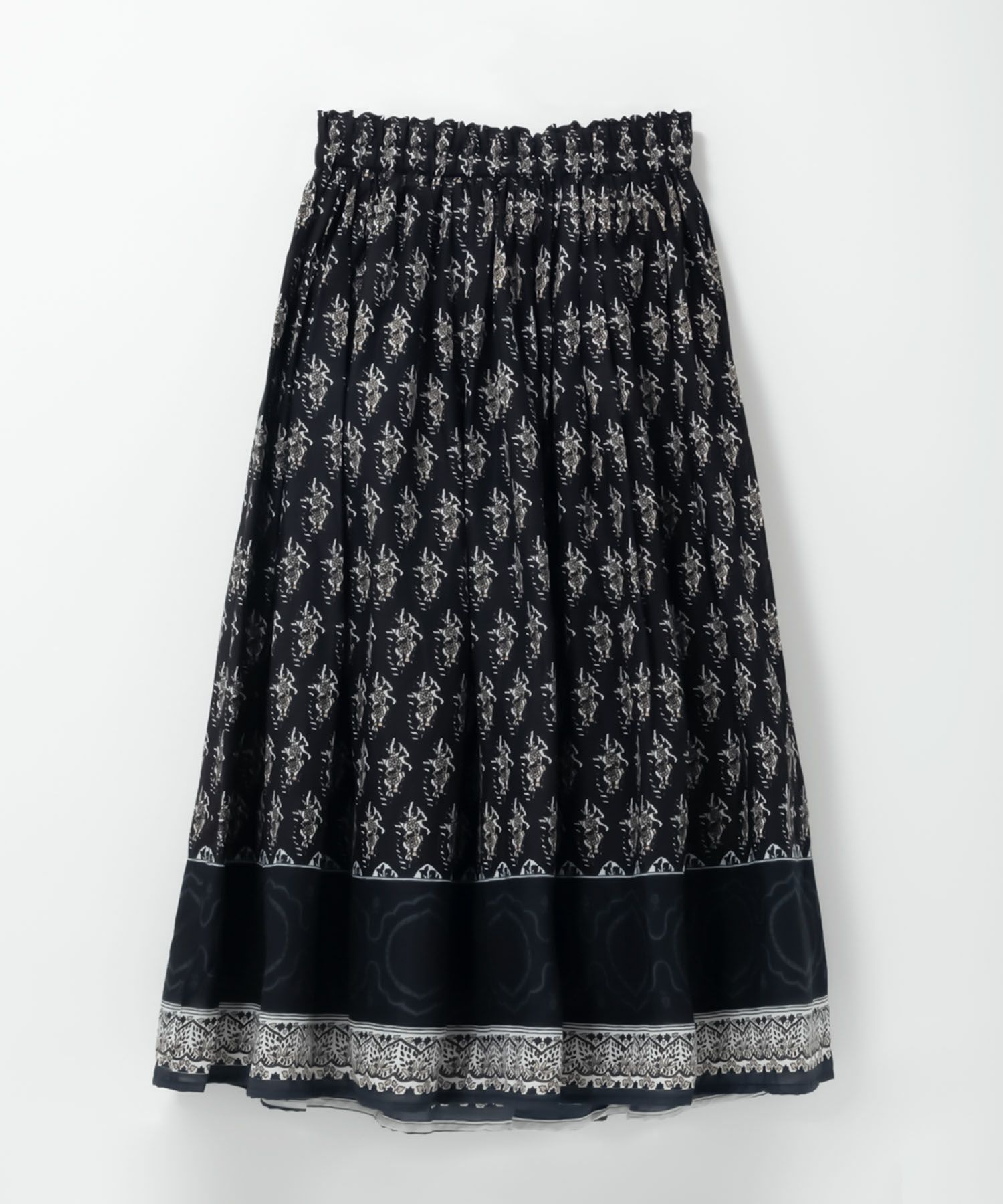 Howdy Marie インドファブリック 綿ボイル総柄スカート レディース