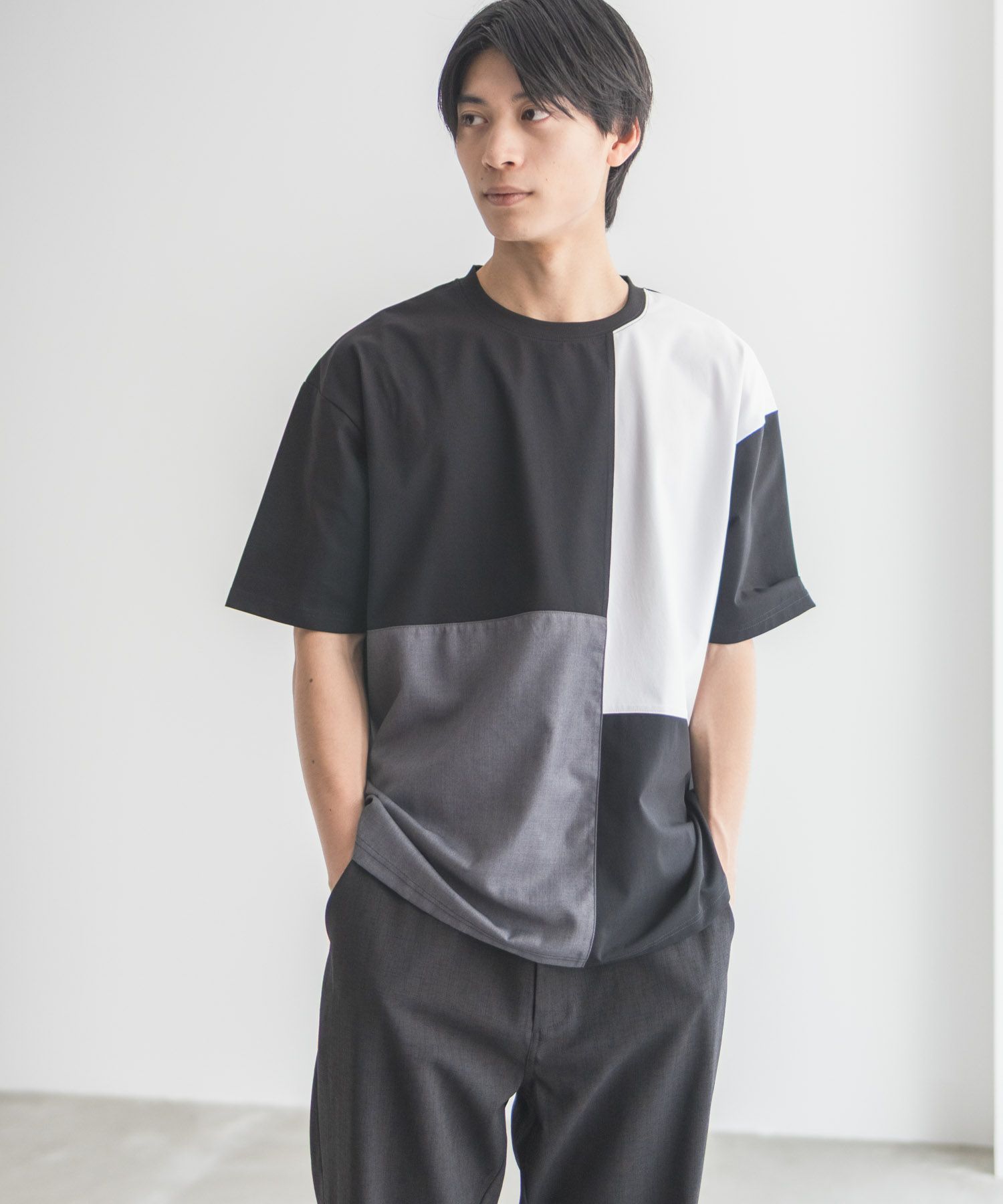 URBAN COLLECTION  AIR Smoosy 切替Tシャツ メンズ メール便 対応商品商品サムネイル-1