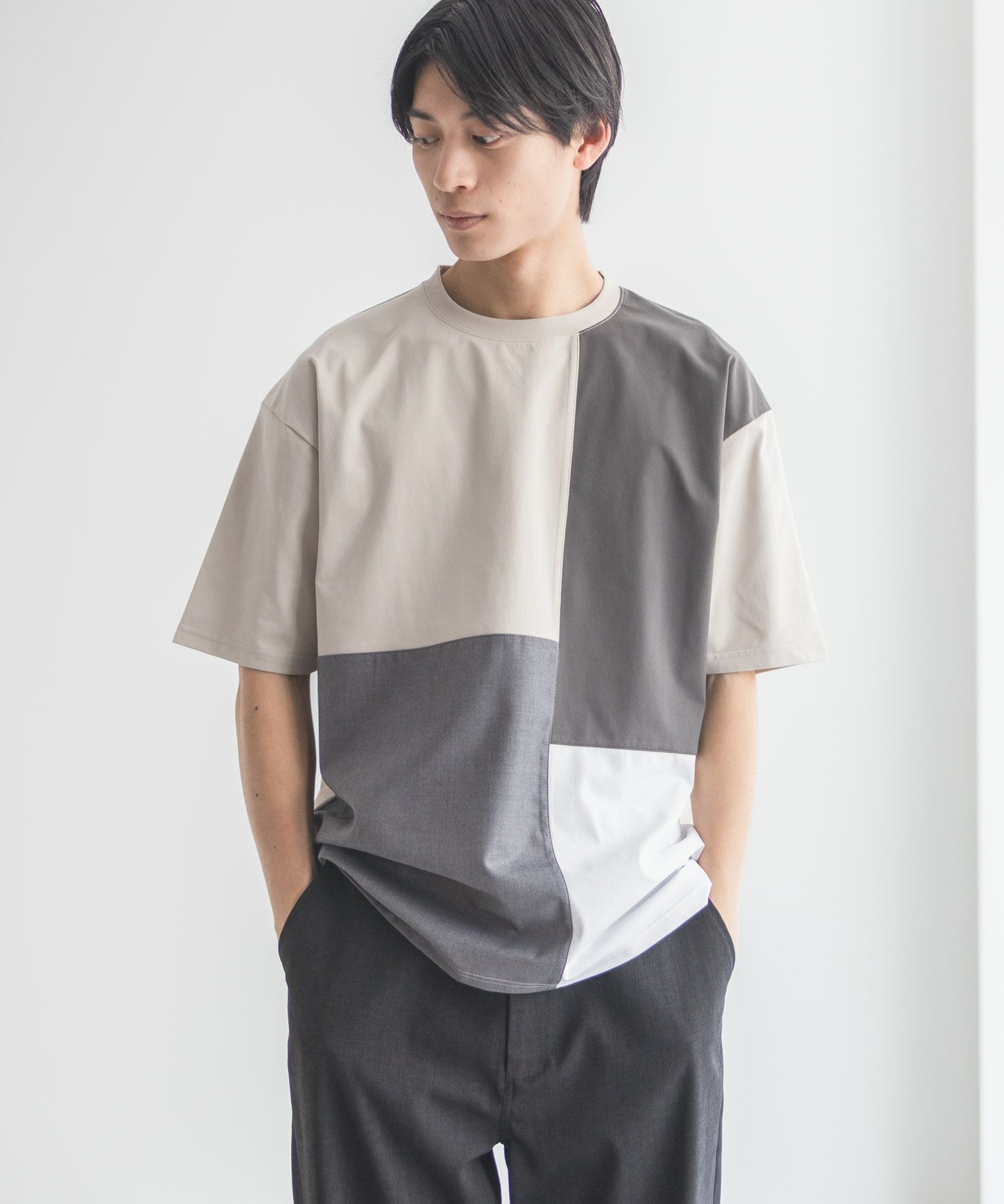 URBAN COLLECTION  AIR Smoosy 切替Tシャツ メンズ メール便 対応商品商品画像-2
