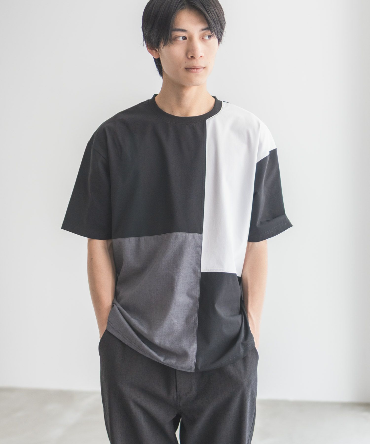 URBAN COLLECTION  AIR Smoosy 切替Tシャツ メンズ メール便 対応商品商品サムネイル-3