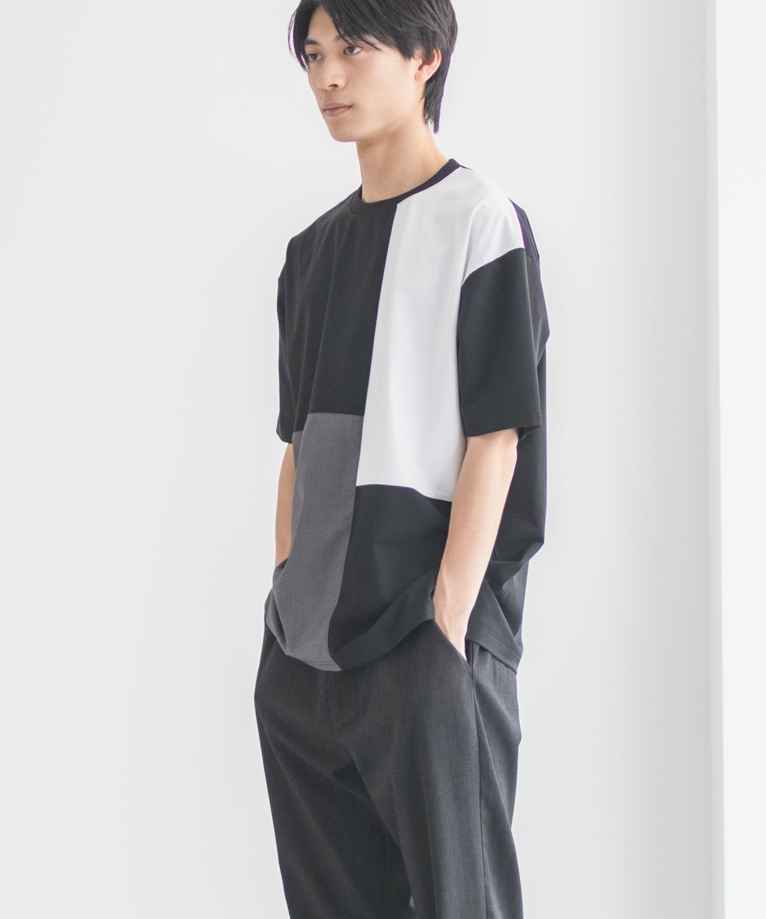 URBAN COLLECTION  AIR Smoosy 切替Tシャツ メンズ メール便 対応商品商品サムネイル-5
