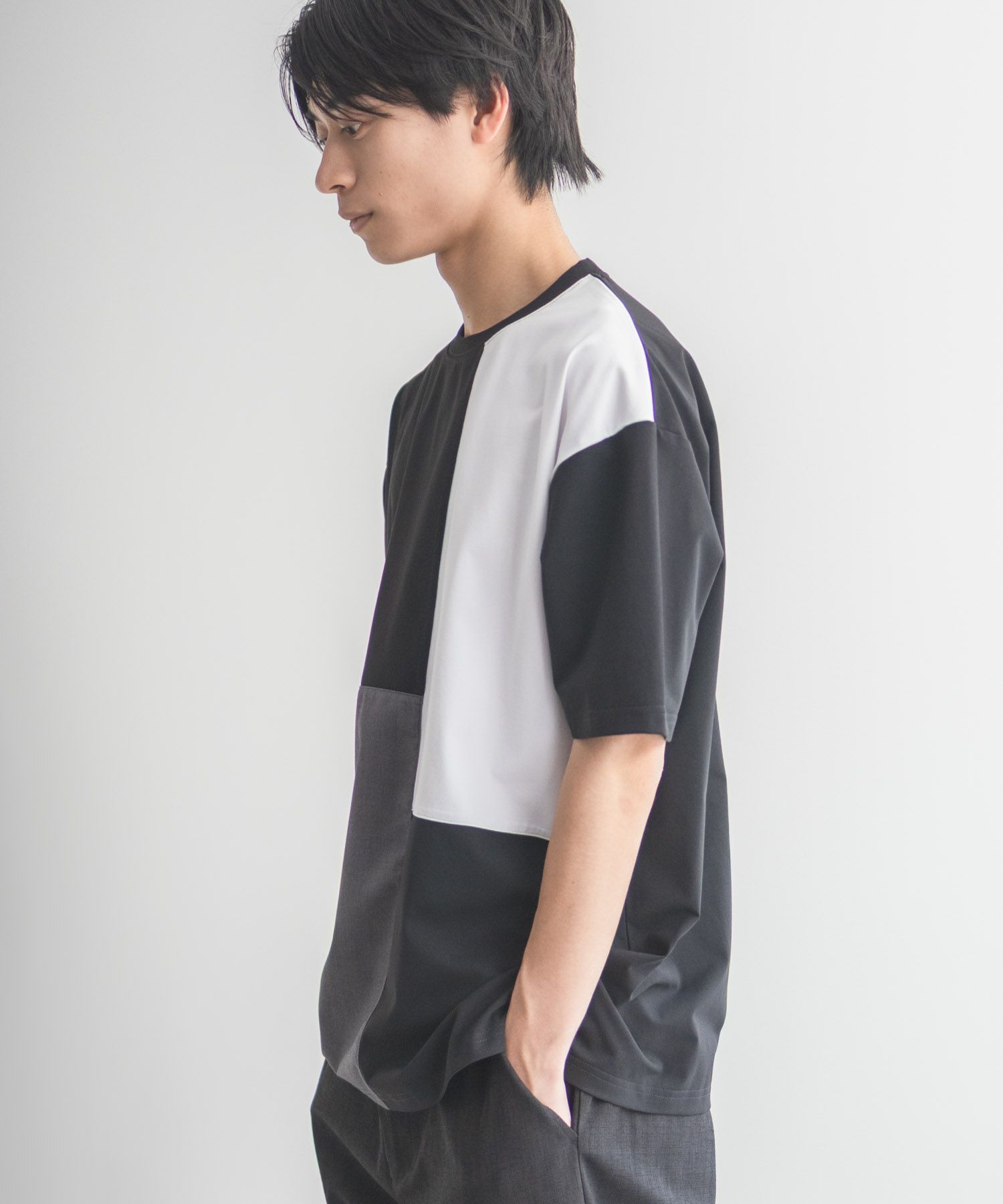 URBAN COLLECTION  AIR Smoosy 切替Tシャツ メンズ メール便 対応商品商品画像-6