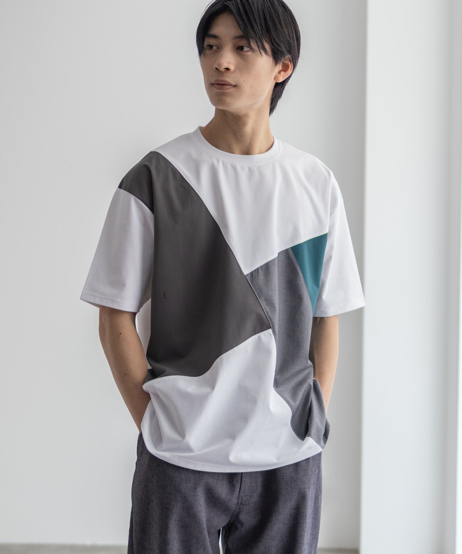 URBAN COLLECTION  AIR Smoosy 切替Tシャツ メンズ メール便 対応商品商品サムネイル-1