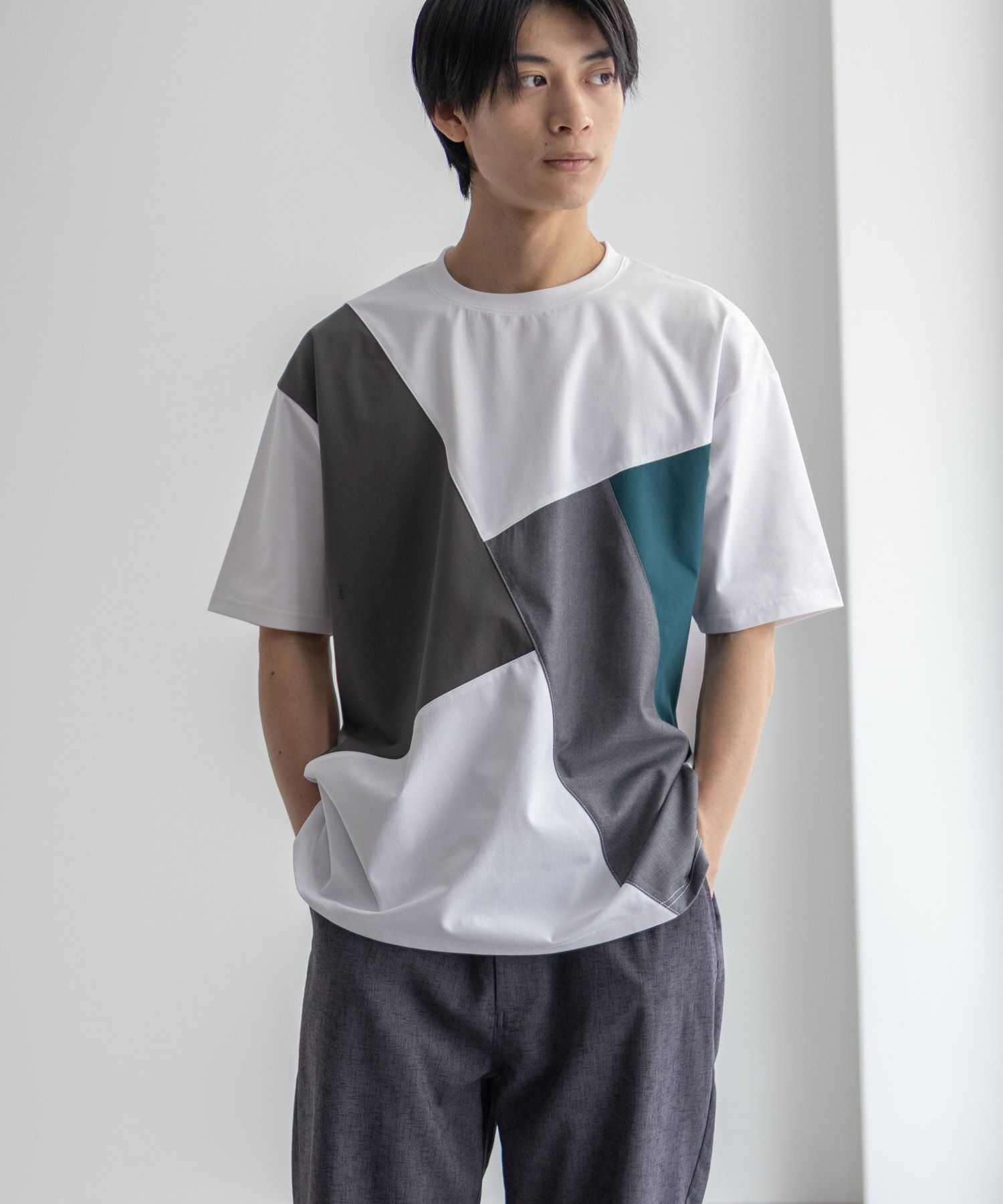 URBAN COLLECTION  AIR Smoosy 切替Tシャツ メンズ メール便 対応商品商品画像-3