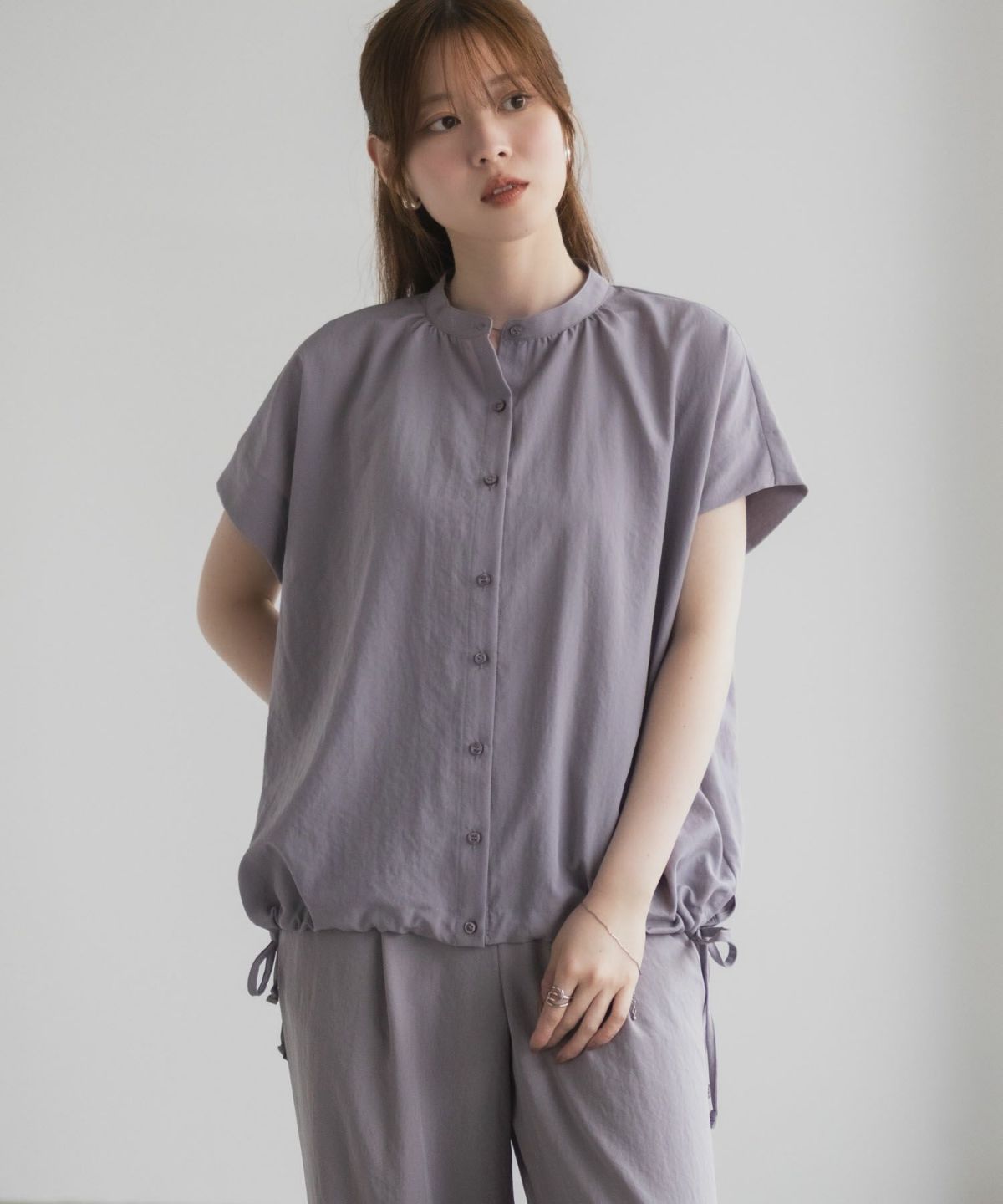 HusHusH バンドカラーブラウス レディース