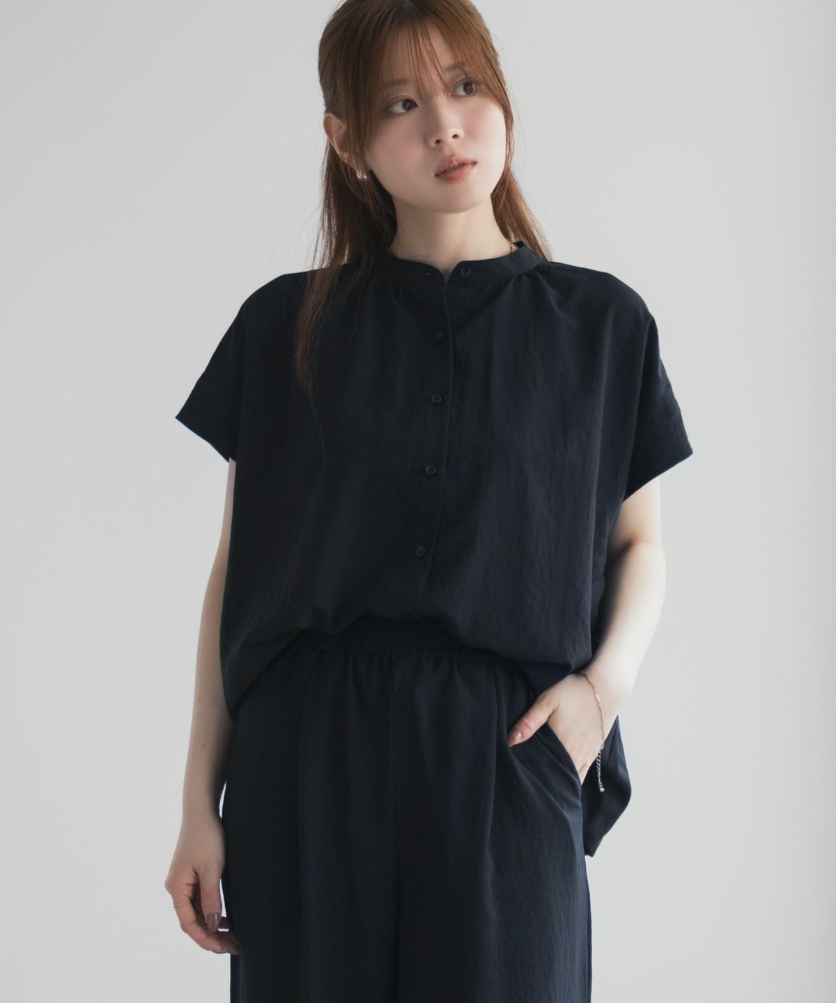 HusHusH バンドカラーブラウス レディース