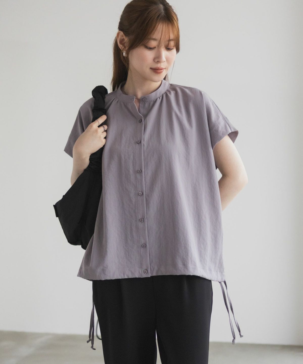 HusHusH バンドカラーブラウス レディース