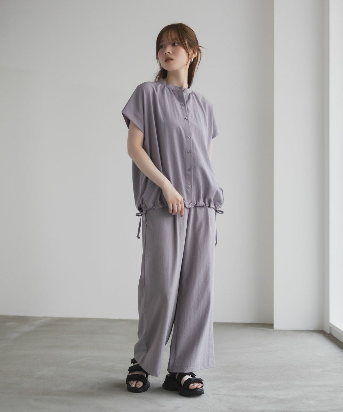 HusHusH バンドカラーブラウス レディース