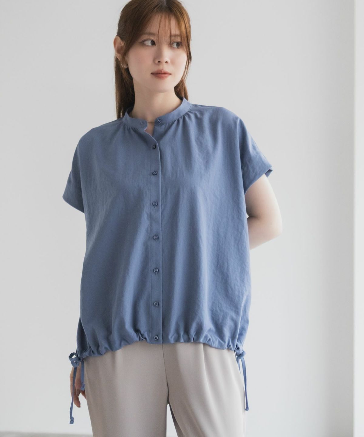 HusHusH バンドカラーブラウス レディース