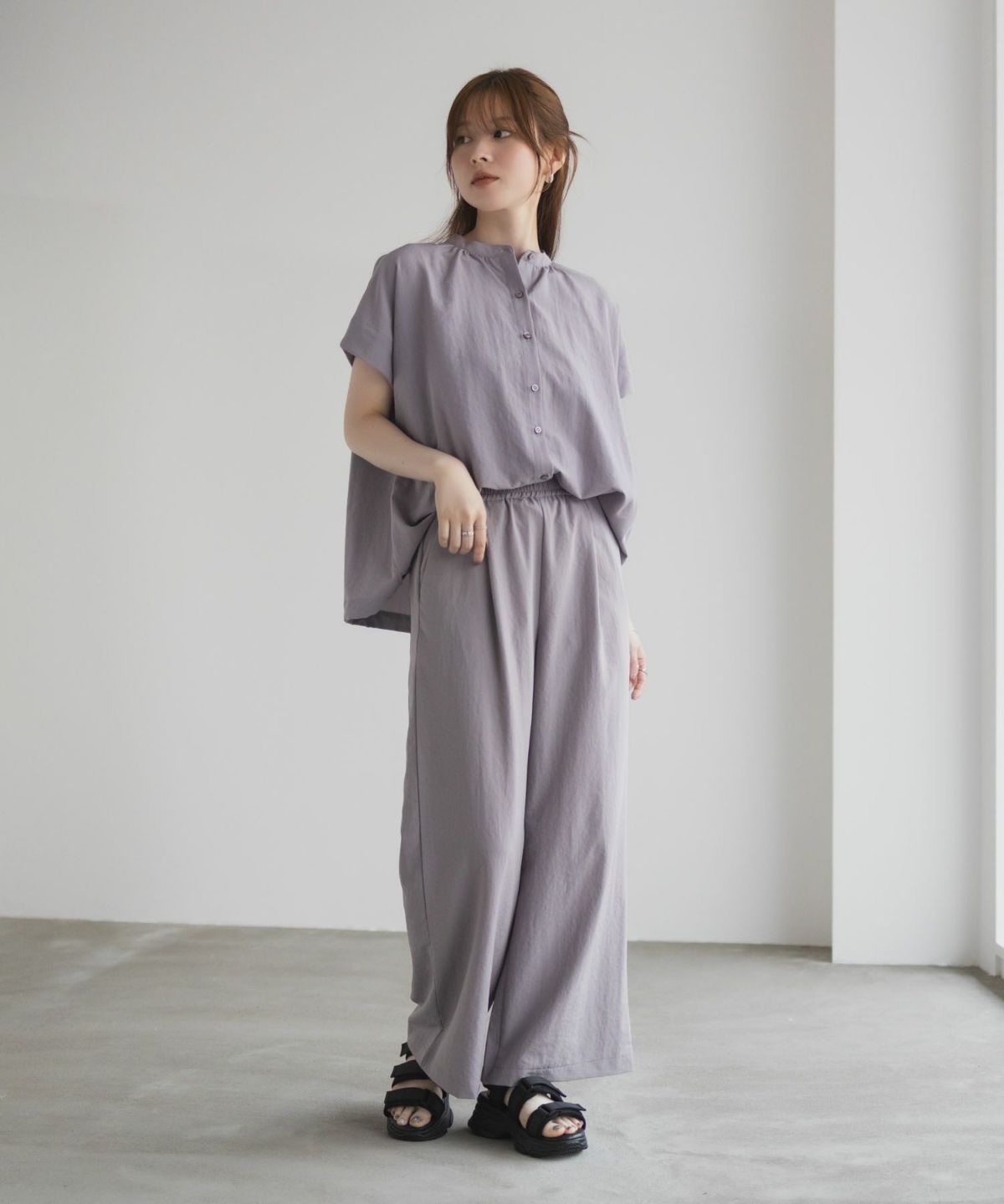 HusHusH バンドカラーブラウス レディース