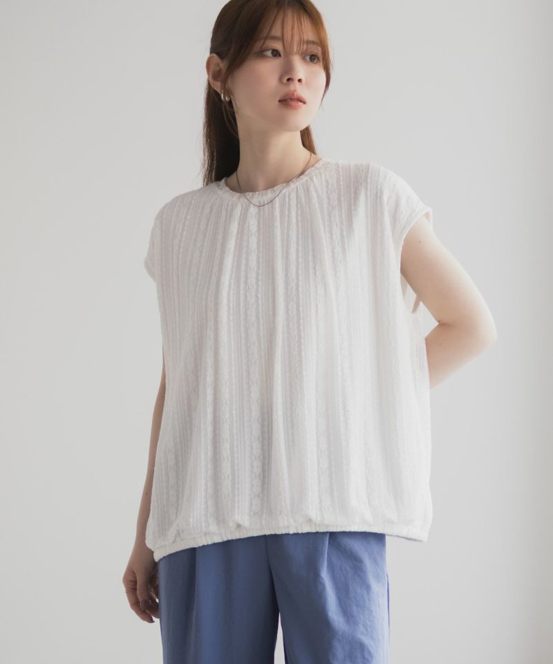 HusHusH  レースバルーンフレンチTシャツ レディース メール便 対応商品商品画像-4